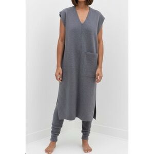LUNYA Cozy Cotton Silk Oversized Thermal Dress, Gray, L/XL
